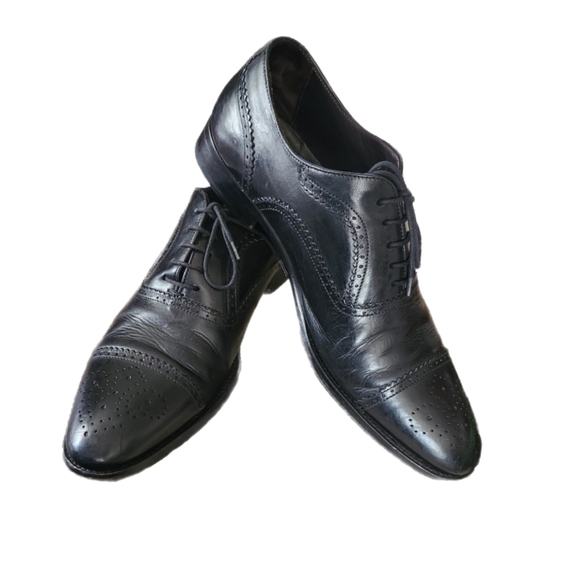 TO BOOT NEW YORK ADAM DERRICK BLACK LEATHER WING TIP CAP TOE OXFORDS SIZE 9 main image 8